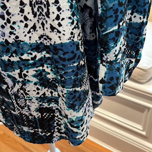 Apt 9 blouse dress work shirt top silky sz small V neck casual business blouse - Picture 5 of 8